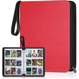 900 Pockets Card Binder, Trading Card 9 Pocket Durable Card Holder Album, Baseball Card Protectors for MTC,TCG, Game Cards, Sports Cards (Red)