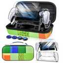 Auarte 12 in 1 Accessories Set for Playstation Portal Remote Player, Hard Carrying Case for PS Portal with Clear Skin Case for PS5 Portal, 2 Screen Protector with 4 Thumb Grip, World Green