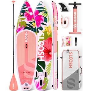 SLOOSH Inflatable Stand Up Paddle Board, 10'6" Inflatable Paddle Boards with Premium Accessories, Non-Slip EVA Deck, Ultra-Light Carry Bag Pump, Meander SUP for Youth & Adults