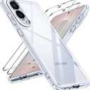 ivoler 3-in-1 Case for Samsung Galaxy S25 Edge 5G 6.7" with 2 Pack Tempered Glass Screen Protector[Full Coverage], [Military Grade Protection] S25 Edge Slim Phone Bumper Cover Clear [Non-Yellowing]