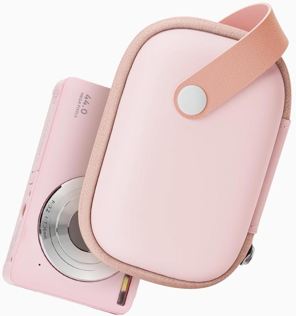 Digital Camera Case for CAMKORY DC403 FHD 1080P/ KODAK PIXPRO FZ55/ FZ45/ STUOGYUM DC402-AF, SD Card Storage Travel Carrying Cute Case Bag Small (Pink)