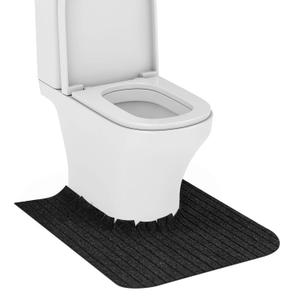 Round Commode Potty Training Mats for Boys, Toilet Training Mats, Potty Training Toilet Rugs, Toilet Rugs u Shaped,Toilet mats for Bathroom,Machine Repeatedly Washable (Pack of 4, Black)