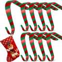 Boao 8 Pcs Christmas Stocking Holders Heavy Duty Metal Mantel Stockings Hangers Shelf Fireplace Garland Mantle Grips Set for Xmas Party Decor(Red and Green)