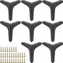8 PCS 6 Inches Height Triangle Furniture Feet Chrome Polished, Triangle Cabinet Feet, Triangle Furniture Leg for Chair Table Cabinet Cupboard Sofa Couch Ottoman, Black