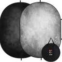 Kate 5x6.5ft(1.5x2m) Collapsible Backdrop Folded Microfiber Professional Grey and Black Double-Sided Pop up Collapsible Background for Photography