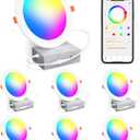 Smart Recessed Lighting 4 Inch RGBCW Color Changing 12W LED Recessed Ceiling Lights with Junction Box,1080LM Canless Downlight Compatible with Alexa,Dimmable by Bluetooth Control (6 Pack) (White Shell)