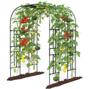 Aohanoi Garden Arch Trellis for Climbing Plants,7.22 FT Tall Large Arbour Archway for Rose Vine Cucumber Vegetables, Wide Garden Arch for Lawn, Party, Ceremony Wedding Decoration