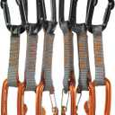 Quickdraw Set with Wire Gate Carabiner, 6-Pack, 11cm, Orange/Black