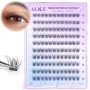 Self Adhesive Eyelashes Reusable Natural Self Adhesive Lash Clusters Wispy Press on Lashes Pre-Glue 8-12mm 120pcs C Curl DIY Eyelash Extensions Kit No Glue Needed by ALICE