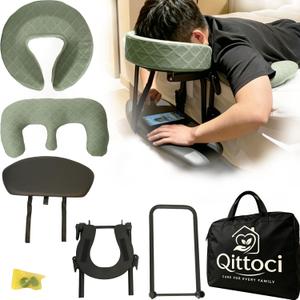 Massage Headrest for Bed with Armrests & Chest Pad