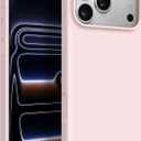 for iPhone 17 Pro Max Case with Camera Control Button, Solid Color Liquid Silicone Case for Women Girls Men Anti-Scratch Lining Shockproof Drop Protective Cover for iPhone 17 Pro Max-Pink