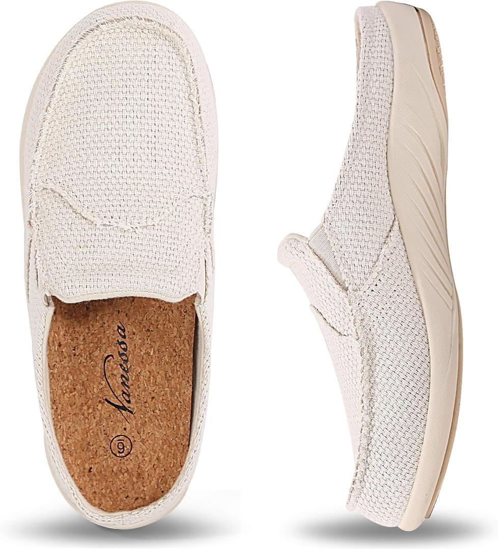 Vanessa Womens House Shoes with Arch Support, Orthopedic Casual Slippers with Comfortable Velvet Lining, Slip On Slipper Shoes for Women Indoor & Outdoor Walking (6, Off-white)