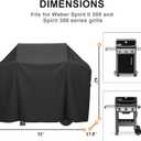 Grisun 7139 Grill Cover for Weber Spirit 300 Grills, Spirit 310, E310, S310 and E330, Waterproof and UV-Resistant Gas Grill Cover, Heavy Duty BBQ Cover, 51 inches, Black