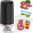 Handheld Vacuum Sealer, Sous Vide Vacuum Pump, Rechargeable Hand Held Vacuum Sealer for Food Storage, Camping, Sous Vide, Reusable Vacuum Bags Compatibility, Black(Pump Only)