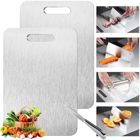 Megecy Titanium Cutting Board - 1 pack Titanium Cutting Boards for Kitchen916