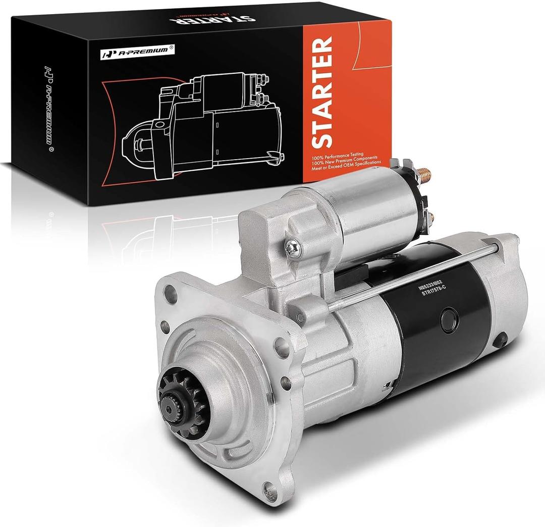 A-Premium Starter Motor Compatible with Ford F/F-250/F-450/F-550 Super Duty, F-350, F-59 Commercial Stripped Chassis, E-350 Econoline Club Wagon, Econoline Super Duty, Excursion, 12V 3.6KW 12-Teeth CW