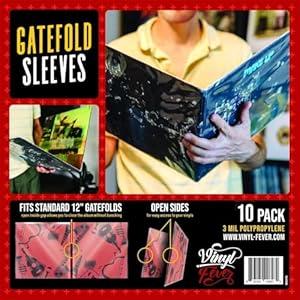 Gatefold Outer LP Sleeves for 12 Inch Vinyl Record Storage | 3 Mil Thick Poly Clear Record Sleeves with Easy Access to Records in Vinyl Albums | Plastic Sleeve Protector (10 Pack)