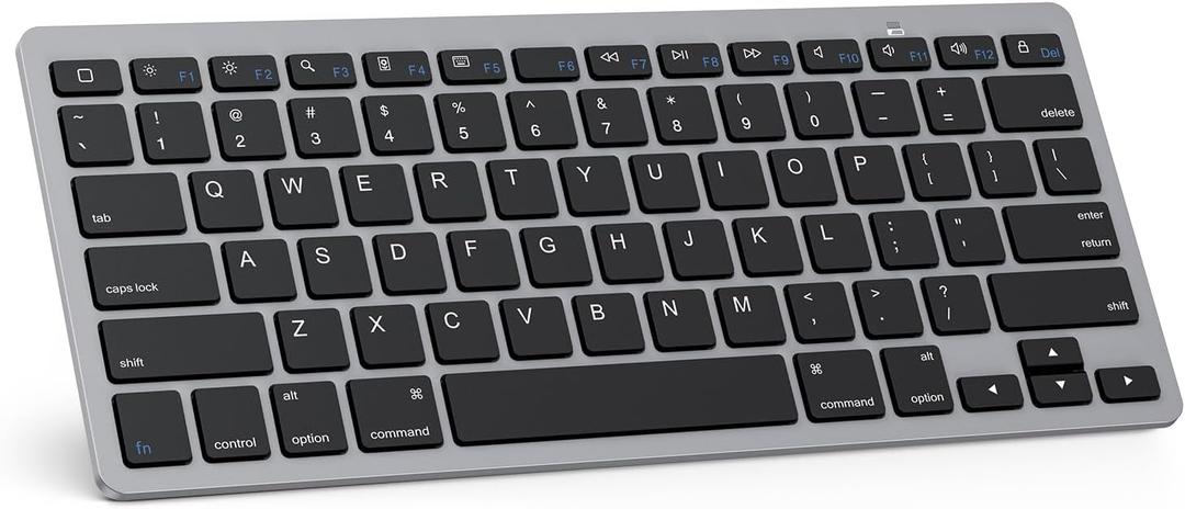 OMOTON Bluetooth Keyboard Compatible with iPad A16 11th 10th Generation, iPad 10.2 (9th/8th/7th), iPad Pro 13/12.9/11 inch, iPad Air/Mini and More iOS Devices, Black Grey