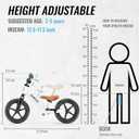 SEREED Toddler Balance Bike 2 Year Old, No Pedal Kids Bicycle Toys for 2-5 Years Old, Tool-Free Adjustment, Customize Plate with Stickers, Gift for 2-3 Boys Girls (White)