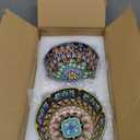 Ceramic Cereal Bowls Set of 6, 28 oz Bohemian Soup Bowl, Colorful Bowls Set for Kitchen, Dessert Bowls for Salad, Pasta, Oatmeal, Ramen, Oatmeal, Fruit, Dishwasher & Microwave Safe