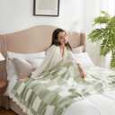 Snuggle Sac Checkered Blanket, Sage Green Throw Blanket for Couch Plaid Microfiber Fluffy Warm Cozy Fuzzy Soft Throw Blanket Reversible Checker Blankets for Sofa, Chair, Bed, 60x80 inches