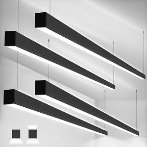 kadision 8FT LED Linear Light, 3CCT 100/90/80/70/60W 0-10V Dimmable, Suspended Architectural Linear LED Light Fixture with Up/Down Lighting for Office, Retail, ETL-Listed 4-Pack