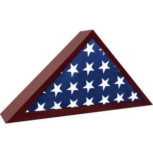 Flag Case for American Veteran Burial Flag Solid Wood Military Flag Display Case Funeral Flag Flag Shadow Boxes to Fit a Folded 5'x9.5' American Flag with Polished Plexiglass