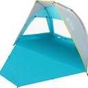 Leader Accessories 2-3 Person Portable Beach Tent, UPF 50+ Beach Shade Tent, Beach Tent Sun Shelter Canopy with Extendable Floor, Blue