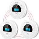 3-Pack Interconnected Smoke Detectors and Carbon Monoxide Alarm with Test & Silence Button, Battery Powered, Smoke and CO Detector for Any Room, Peace of Mind