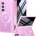 MOBOSI for Samsung Galaxy Z Fold 7 Case with Privacy Screen Protector, [Compatible with Magsafe], [Built-in Kickstand & Full Body Hinge Protection] Magnetic Slim Phone Case for Z Fold7, Pink