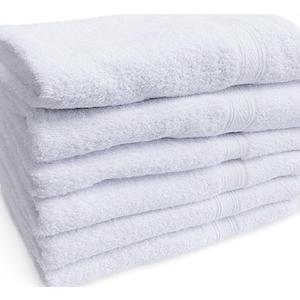 S&T Bath Towels for Home, Automotive, and Garage, 24 Inch x 48 Inch, White, 6 Pack