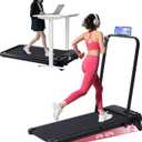 Foldable Walking Pad Treadmill with Adjustable Incline and Handle Bar, 3.5HP Portable Folding Treadmills for Home Small, 4 in 1 Under The Desk Electric Treadmill with Handles, 0.6-7.6MPH, 350LBS