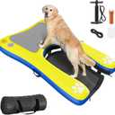 Inflatable Dog Pool Ramp Float Dock Platform for Large Dogs Up to 230 lbs, Dog Water Ramp Ladder with Non Slip Steps | Heavy Duty Floating Dogs Dock for Boat, Inground Above Ground Pool, Lake, River