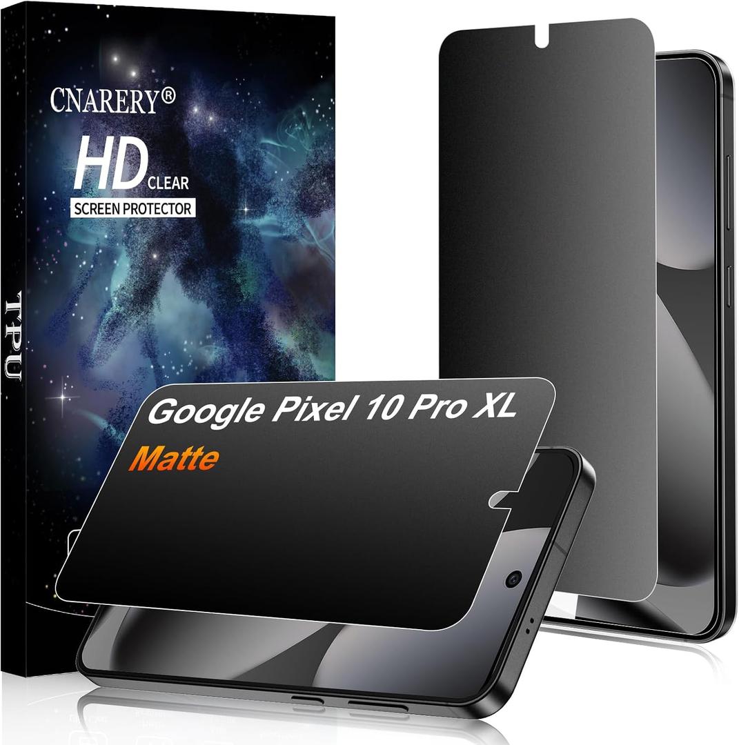2 Pack 4 Way 360 ° Matte Privacy Screen Protector for Google Pixel 10 Pro XL 6.8 Inch [Not Glass], Anti-Scratch, Anti-Glare, Support Fingerprint Unlock