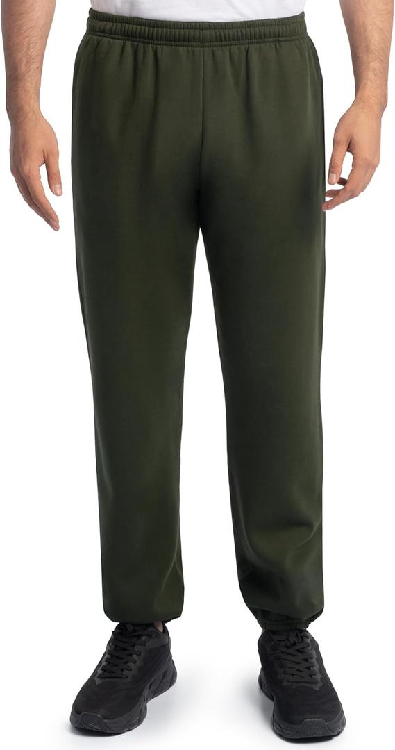 Fruit of the Loom Eversoft Fleece Elastic Bottom Sweatpants with Pockets, Relaxed Fit, Moisture Wicking, Breathable (XX-Large, Duffle Bag Green)