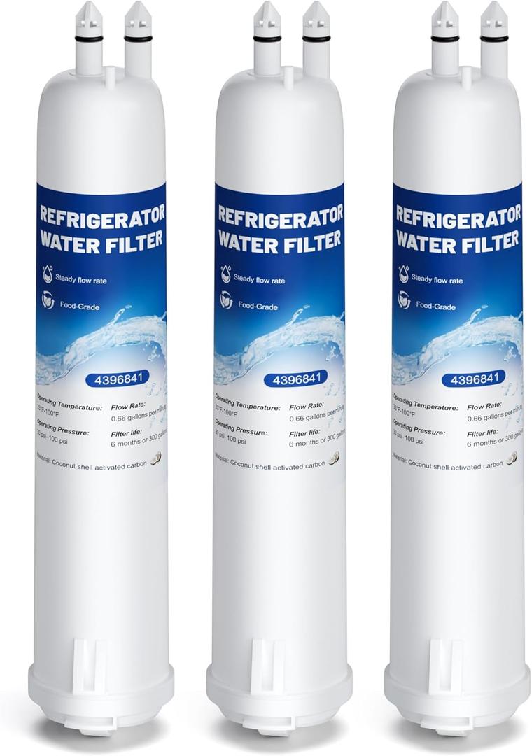 4396841 Water Filter Compatible with EDR3RXD1,Filter 3,WHR3RXD1,KAD3RXD1,4396841,Kenmore 46-9083 water filter,Park of 3,By YPMQY