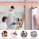 26 Feet Long Reach Door Weather Stripping Door Seal Strip, New Upgraded V-Shaped Replacement Kerf Weather Stripping for Door Frame Door Insulation, Easy Cut to Size(White)