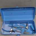 Hi-Spec 17pc Blue Beginner Tool Kit Set & Metal Box. Complete Real Hand Tools for DIY Starters & Kids