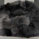 Fluffy Faux Fur Throw Blanket for Couch, Soft Plush Thick Cozy Fuzzy Luxury Minky Bubble Blanket for Home Living Room Decor Gift for Women, Tie-dye Grey, 50" x 60", 1100GSM