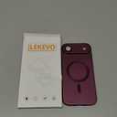 LEKEVO Magnetic for iPhone Air Case, Compatible with MagSafe, Built-in Camera Lens Protector, Slim Thin Soft Silicone Bumper Shockproof Metallic Luster Phone Case for iPhone 17 Air (Burgundy Red)