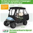 10L0L Golf Cart 4 Passenger Enclosure for Club Car Precedent Short Roof 57.5" Deluxe 600D Golf Cart Heavy Duty Rain Cover with 4 Zipped Doors Clear PVC Windows (Latest Improved Version)