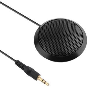 Conference Microphone 3.5mm Desktop Computer Mic for Computer Desktop and Laptop 360 Omnidirectional Condenser Mic for Online Meeting/Class, Skype, Recording, Chatting, Gaming