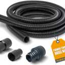POWERTEC 70356 10 ft. Vacuum Hose Dust Collection Kit for Woodworking Power Tools, Wet/Dry Work Shop Vacuums, Miter Saw and Table Saw