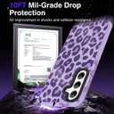 SAKUULO Magnetic for Samsung Galaxy S25 Plus Case Dark Purple Leopard Print Pattern [Compatible with MagSafe] [with Screen Protector] Wireless Charge Strengthen Protection Cover (6.7")