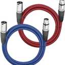 Premium XLR Male to Female 3 Pin Plug Nylon Braided Shielded Professional Mic Audio Balanced Cable for Recording Applications,Mixers,Speaker Systems (2m/6ft)