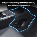 Center Console Organizer Compatible with Tesla Cybertruck 20232025,Double-Layer Storage Tray,Interior Console Storage Solution(Black)