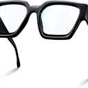 livho Oversized Blue Light Blocking Glasses for Woman Rectangle Fashion Glasses for Computer, Chic Preppy Frame, Black