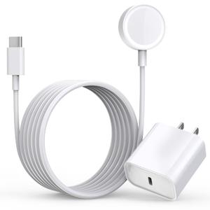 Fast Charger for Apple Watch Charger, USB C 20W iPhone Watch Charger Plug Adapter & Long 6.6FT iWatch Portable Wireless Fast Charging Cable Cord Compatible with Apple Watch Series 9/8/7/SE/6/5/4/3/2/1