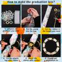 28PCS Black and Gold Graduation Decorations 2026 Candy Leis Making Kit - Hawaiian Congrats Grad Necklaces Party Supplies (Assembly Needed, Candy not Included)