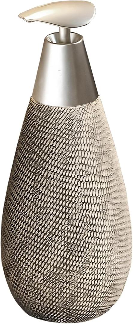 LuxFlowing Exquisite Ceramic Liquid Soap Dispenser for Bathroom, Simple Style Small Cute Dish Soap Dispenser with Pump for Kitchen (Gray)